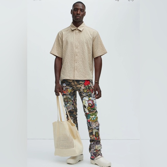 NWT Men’s Atkinson Jacquard Shirt - Tan Sz XL - Picture 4 of 6